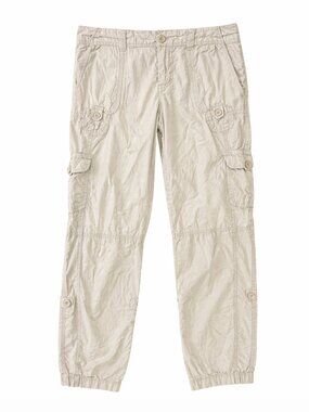 💖 2/40 G:21 Beige Y2K Low Rise Cargo Capri Pants Size 9